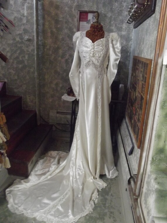 1940's Satin Wedding Gown