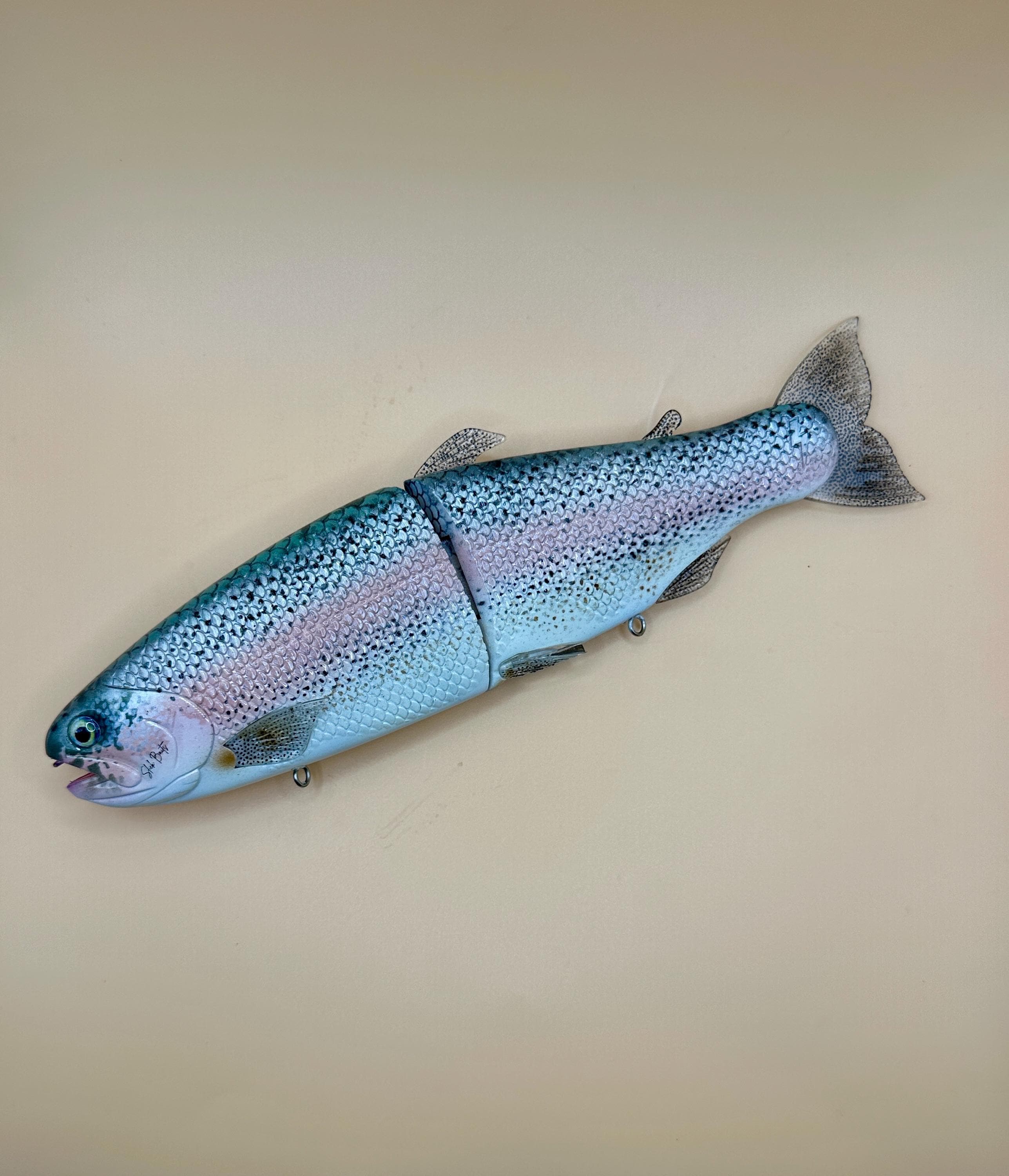 Custom Painted Hinkle Trout Clone | Realistic Trout Colorway Swimbait | Hand Airbrushed Lure | Made to Order | Includes Hooks - Thumbnail 2