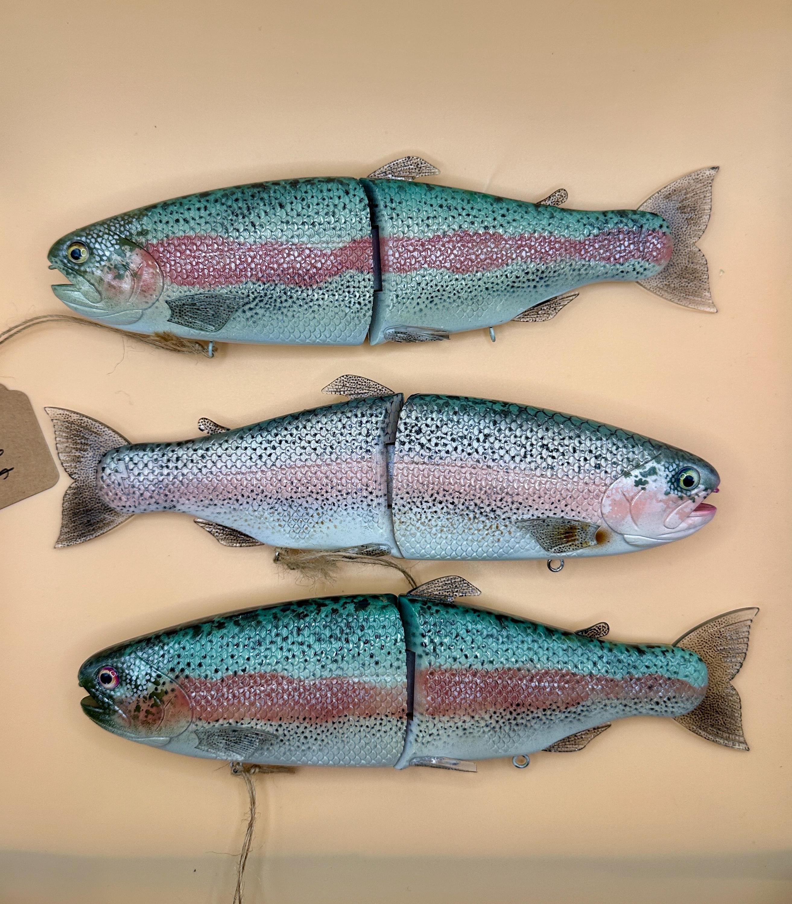 Custom Painted Hinkle Trout Clone | Realistic Trout Colorway Swimbait | Hand Airbrushed Lure | Made to Order | Includes Hooks - Image 1