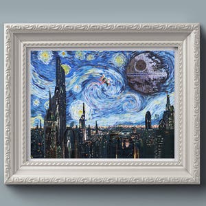 STAR WARS Van Gogh A Starry Wars Night Giclee Art Print Wall Art, Painting, Gift for Her, Gift for Home, Gift for Him, Pop Art image 8