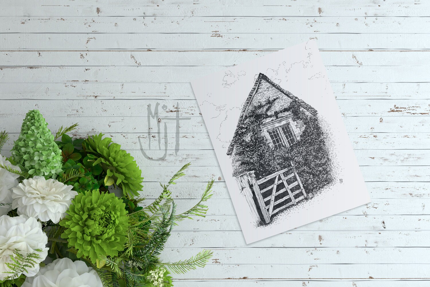 Cotswold Cottage Pen and Ink Art Print – Cozy English Illustration - Etsy
