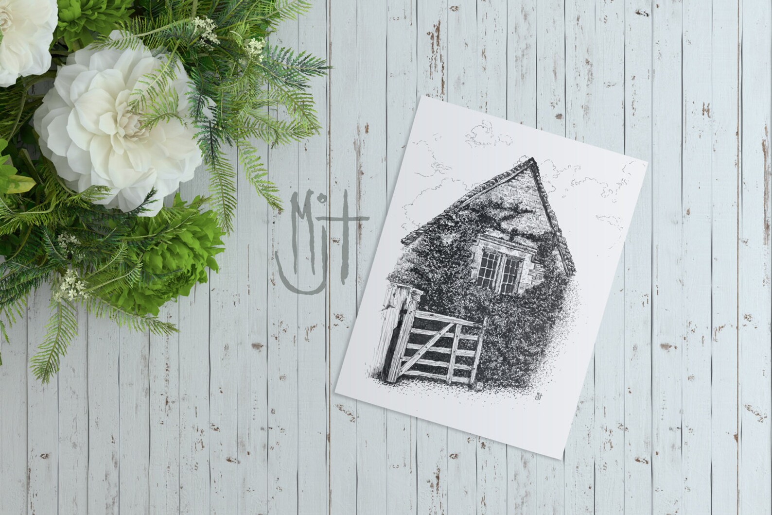 Cotswold Cottage Pen and Ink Art Print – Cozy English Illustration - Etsy
