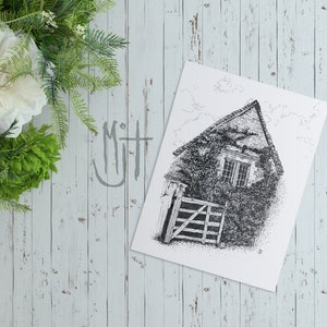 Cotswold Cottage Pen and Ink Art Print – Cozy English Illustration - Etsy