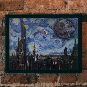 STAR WARS Van Gogh A Starry Wars Night Giclee Art Print Wall Art, Painting, Gift for Her, Gift for Home, Gift for Him, Pop Art image 6