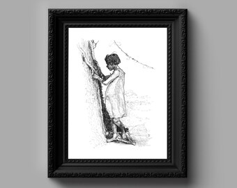 Hope Pen and Ink Drawing Giclee Art Print - Illustration, Gift for Him, Gift for Her, Wall Art, Home Decor