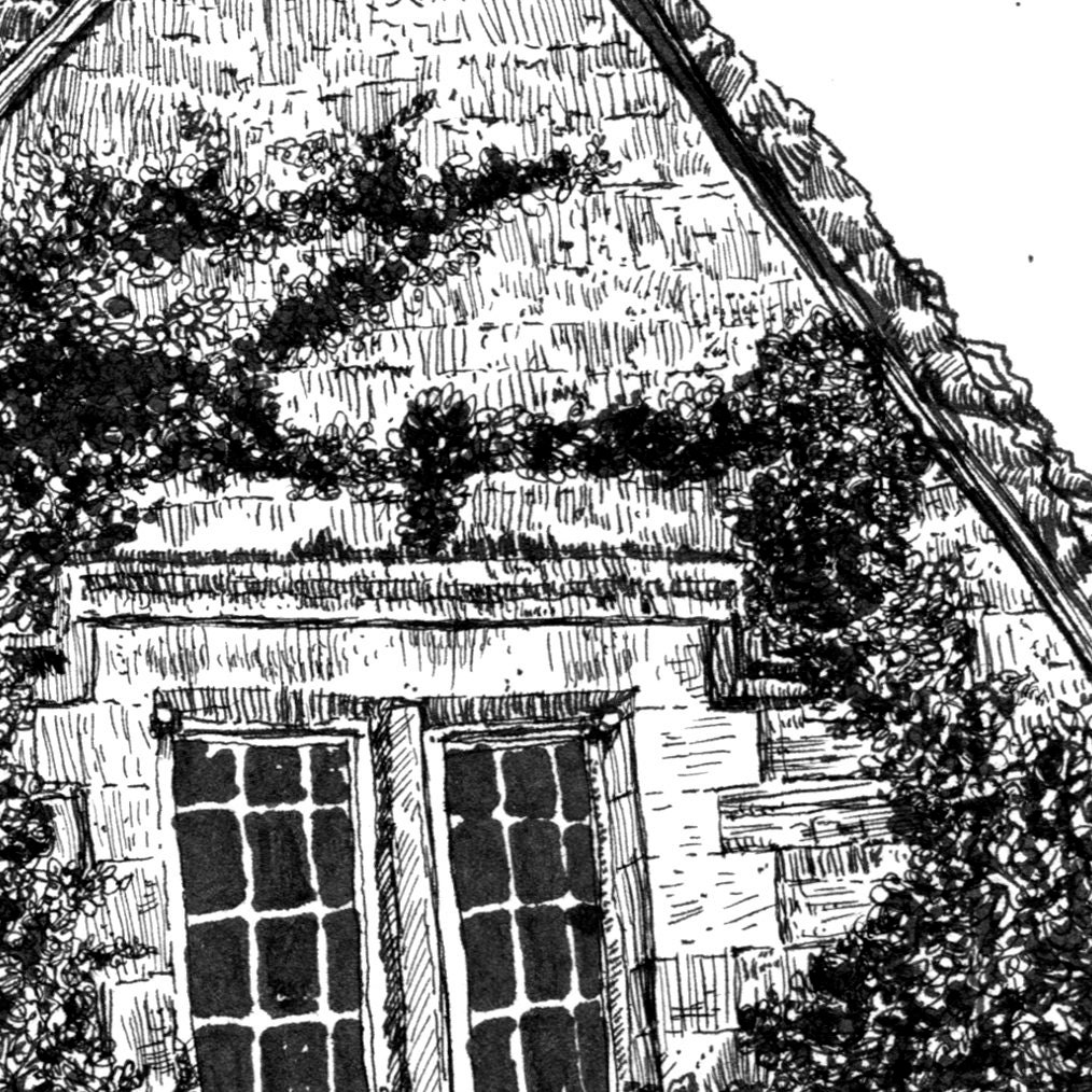 Cotswold Cottage Pen and Ink Art Print – Cozy English Illustration - Etsy