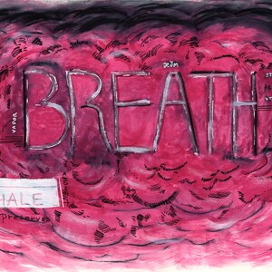 Breath Art Print Home Decor, Gift for Him, Gift for Her, Wall Art, Peace, Recharge, Word Art image 2