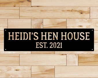 Personalized Hen House Sign - 24" wide x 6" tall (Standard)