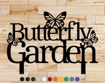 Butterfly Garden Metal Sign | Plasma Cut Steel Yard Art