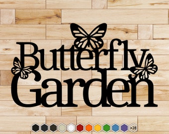 Butterfly Garden Metal Sign | Powder Coated Outdoor Decor