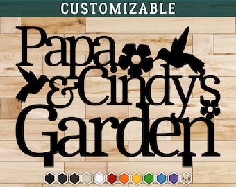 Custom Garden Sign with Name | Personalized Metal Garden Stake | Outdoor Yard Art