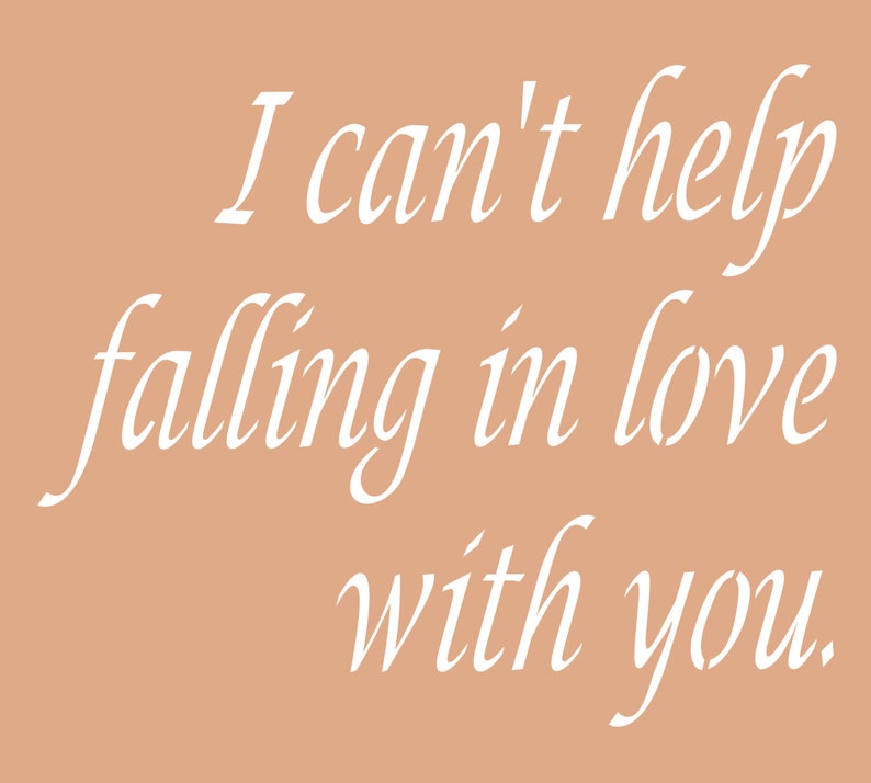 I CAN'T HELP Falling in love with you Plasma Cut Metal Etsy