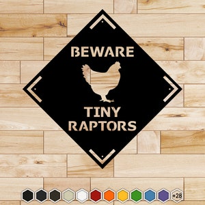 Beware - Tiny Raptors - 18&quot; wide x 18&quot; tall (Standard) Plasma Cut Metal Art