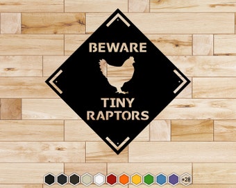 Beware - Tiny Raptors - 18" wide x 18" tall (Standard) Plasma Cut Metal Art