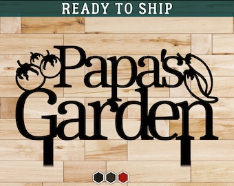 Papa’s Garden Personalized Metal Sign | Custom Garden Stake | Outdoor Yard Art Gift for Gardener