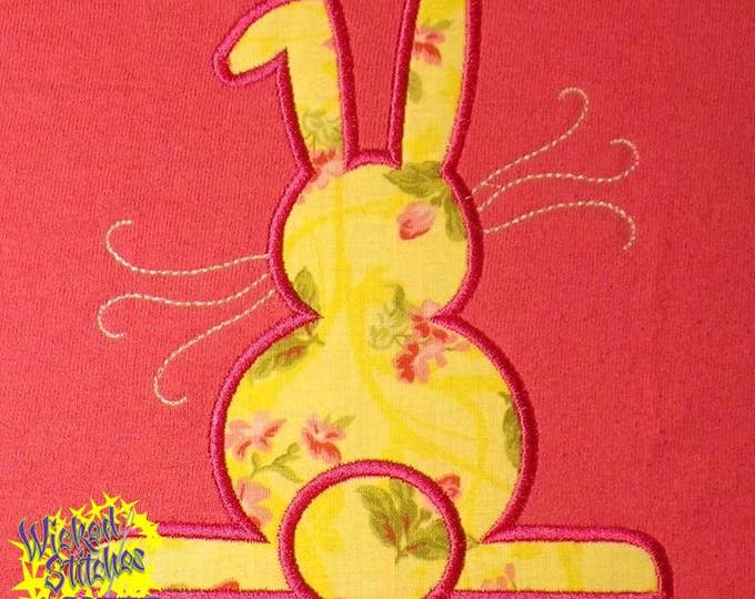 Bunny Applique' Machine Embroidery Design, Set of 3 sizes