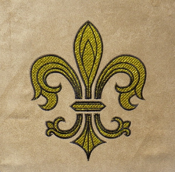 Mylar applique fleur de lis embroidery design set of 2 sizes Mylar applique fleur de lis embroidery design set of 2 sizes