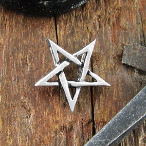 Tiny Second Degree Inverted Pentagram Pendant Necklace Wiccan Wicca Pentacle Witchy Jewelry Goth Gothic Halloween Baphomet Satan wh195