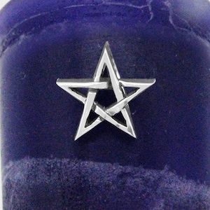 Tiny Pentagram Pendant Necklace with Integral Bail Wiccan Wicca Pentacle Witchy Jewelry Goth Gothic Halloween Dainty Discreet Delicate wh252