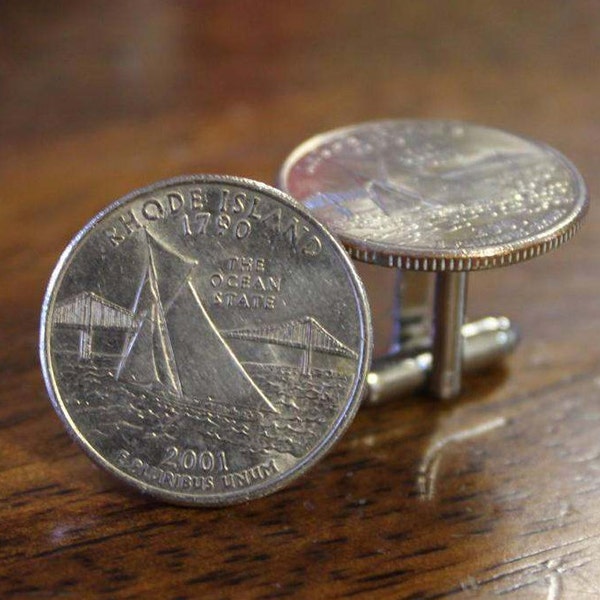 Rhode Island Cufflinks Coin Cuff Links