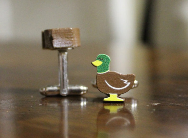 outdoorsmen cuff links Duck Cufflinks Wooden Cuff Links Hunter gift