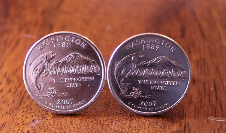 Washinton Gift for Men Washington Cuff Links Washington Quarter Cuffs