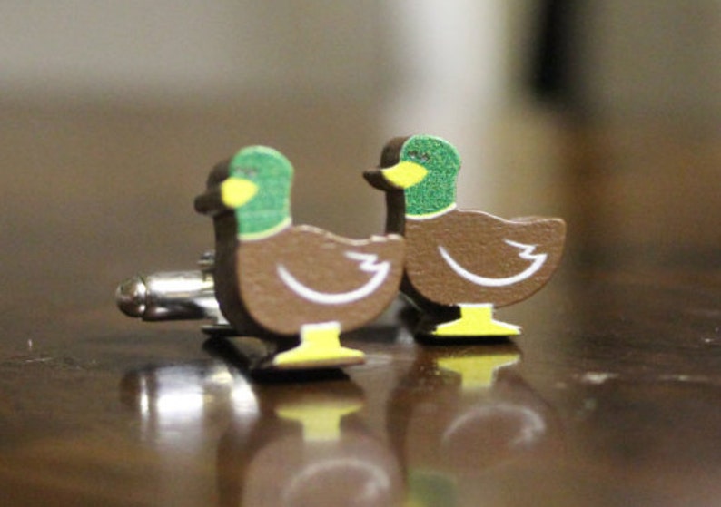 outdoorsmen cuff links Duck Cufflinks Wooden Cuff Links Hunter gift
