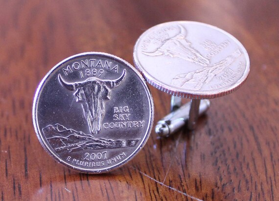 Boston novelty for men stocking stuffer Massachusetts Quarter Cuff Links unique Massachusetts
