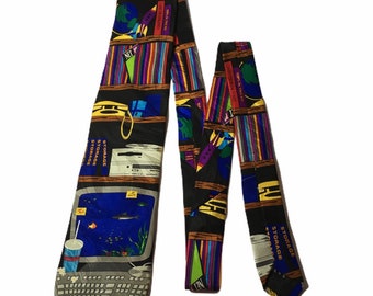 Ralph Marlin vintage silk computer workspace necktie