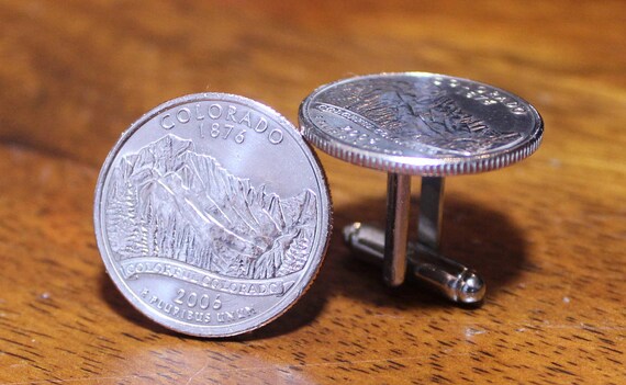 Boston novelty for men stocking stuffer Massachusetts Quarter Cuff Links unique Massachusetts