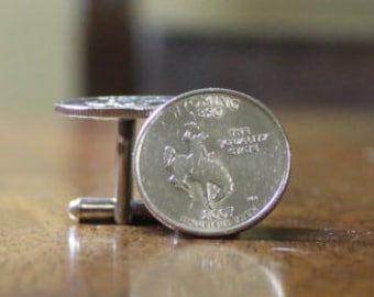 Wyoming Cuff Links, Wyoming State Quarter Cufflinks