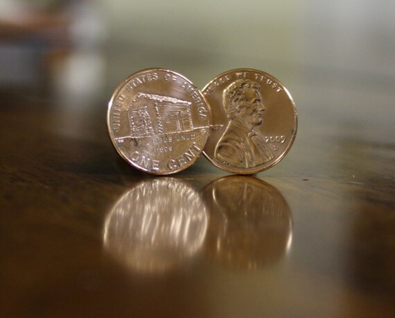 Abe Abraham Lincoln Penny Log Cabin Coin Cufflinks 2009 Etsy