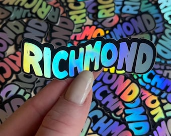 Adhesivo holográfico Richmond / Adhesivo brillante con arcoíris RVA para portátil y botella de agua