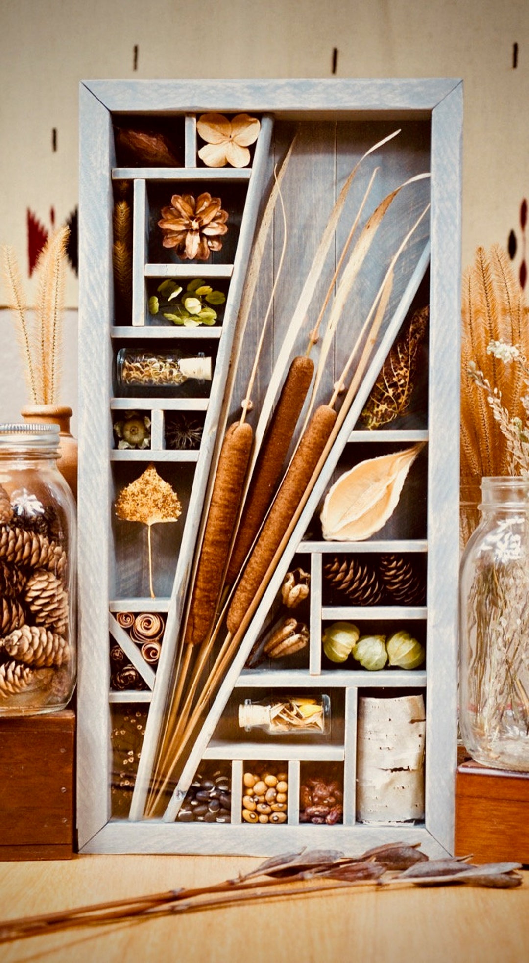 Shadow Box, Nature Decoration, Rustic Decor, Cabin Decor, Cottage Decor