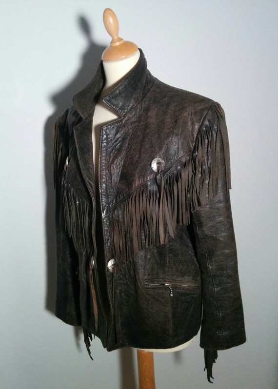 Vintage Fringed Leather Jacket from Johnsons