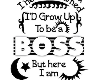 Vector Download Bundle Decorative &quot;Boss&quot; Quote