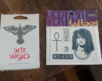Vintage “The Crow” and Vertigo (DC) Temporary Tattoo Lot — Sealed, Collectible