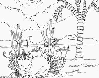 Adult Coloring Book– Instant Download PDF | Printable Nature Art for Relaxation