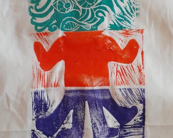 One-of-a-Kind Woodblock Print – Original Relief Print, Signed Dated 2025