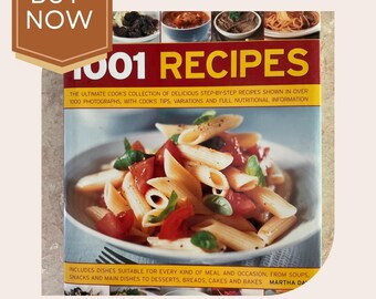 1001 Recipes by Martha Day (2007, Hardcover w/ Dust Jacket) – Near New Condition