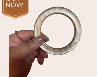 Bakelite rare pearl pattern finish bangle bracelet