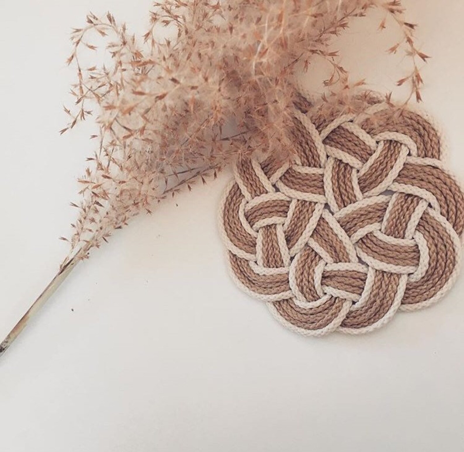 Nautical Rope Coasters Brown and White Celtic Knot Cotton Etsy