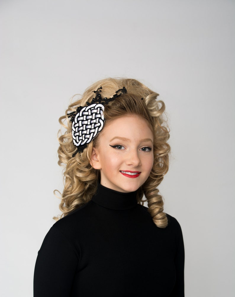 Irish Dance Headband Celtic Knot and Lace Hair Piece Costume Etsy