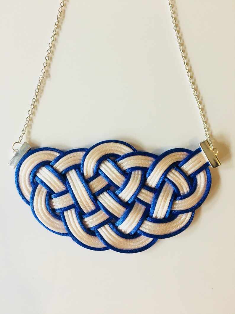 Macrame rope knot necklace celtic knot woven cotton statement Etsy