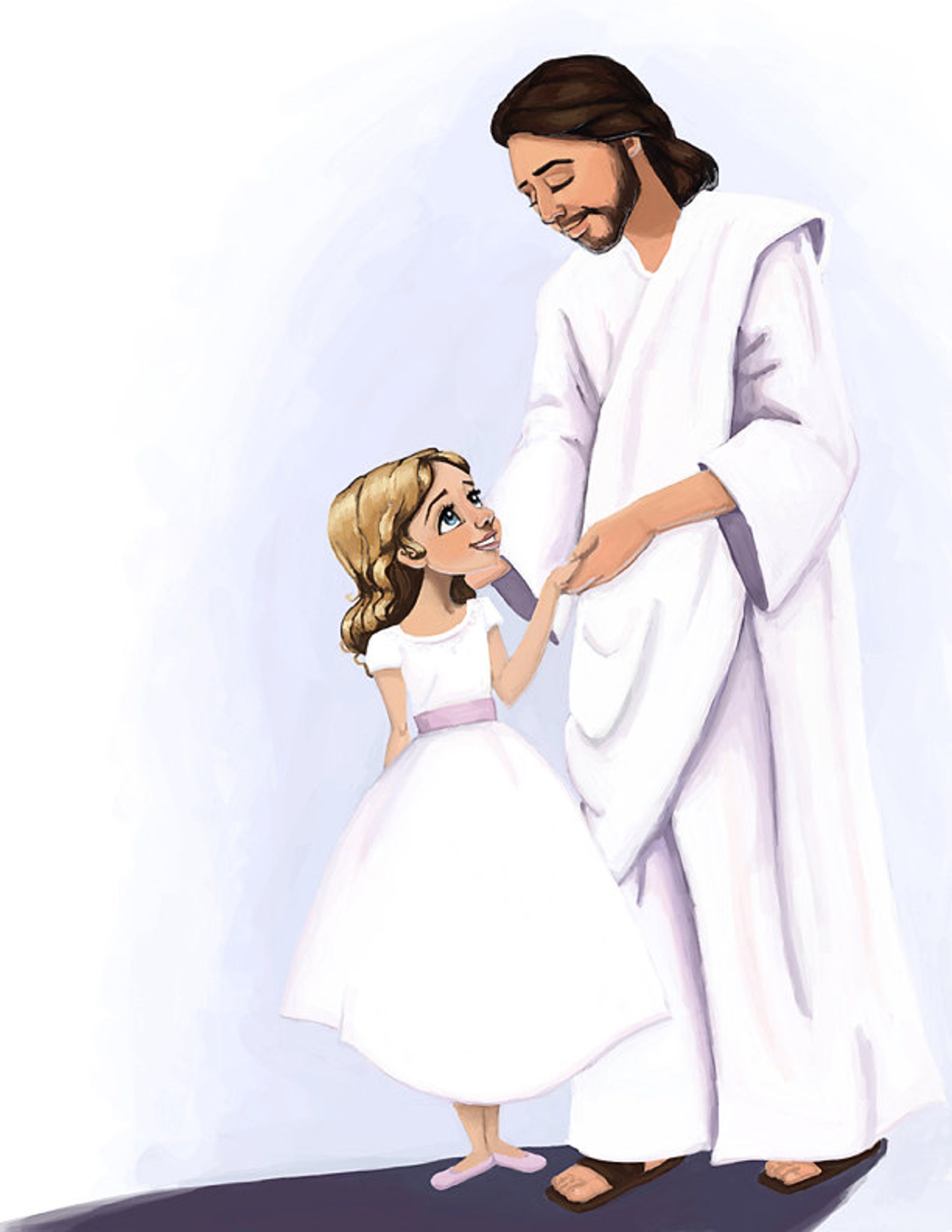 Christ Painting With Girl Jesus Etsy