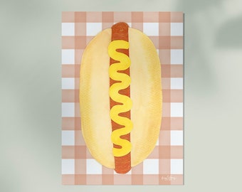 Mixed Media Hot Dog Collage Print