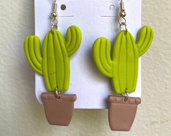 Cactus Plant Dangle Earrings