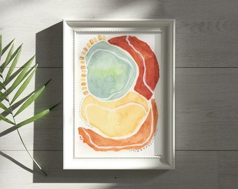 Earth Toned Abstract Watercolor Print