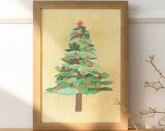 Christmas Tree Collage Print