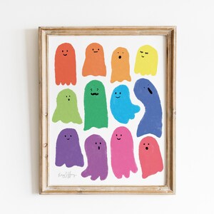 Colorful Ghosts Wall Art Print